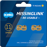 KMC 11R Ti-N Missing Link maillon de verrouillage de chaîne 2 jeux Shimano/SRAM/KMC 11 vitesses or