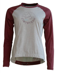 Zimtstern PureFlowz Shirt LS Wmns Glacier Grey Melange/Windsor Wine – aktuelle Variante