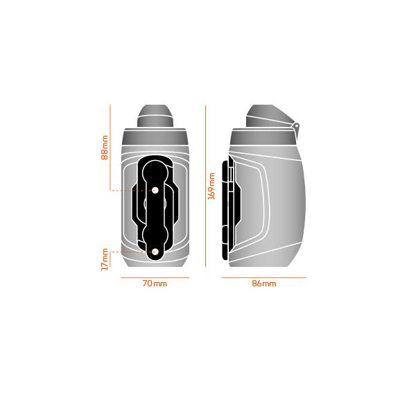 Fidlock Twist Bottle 450 incl. support noir/transparent