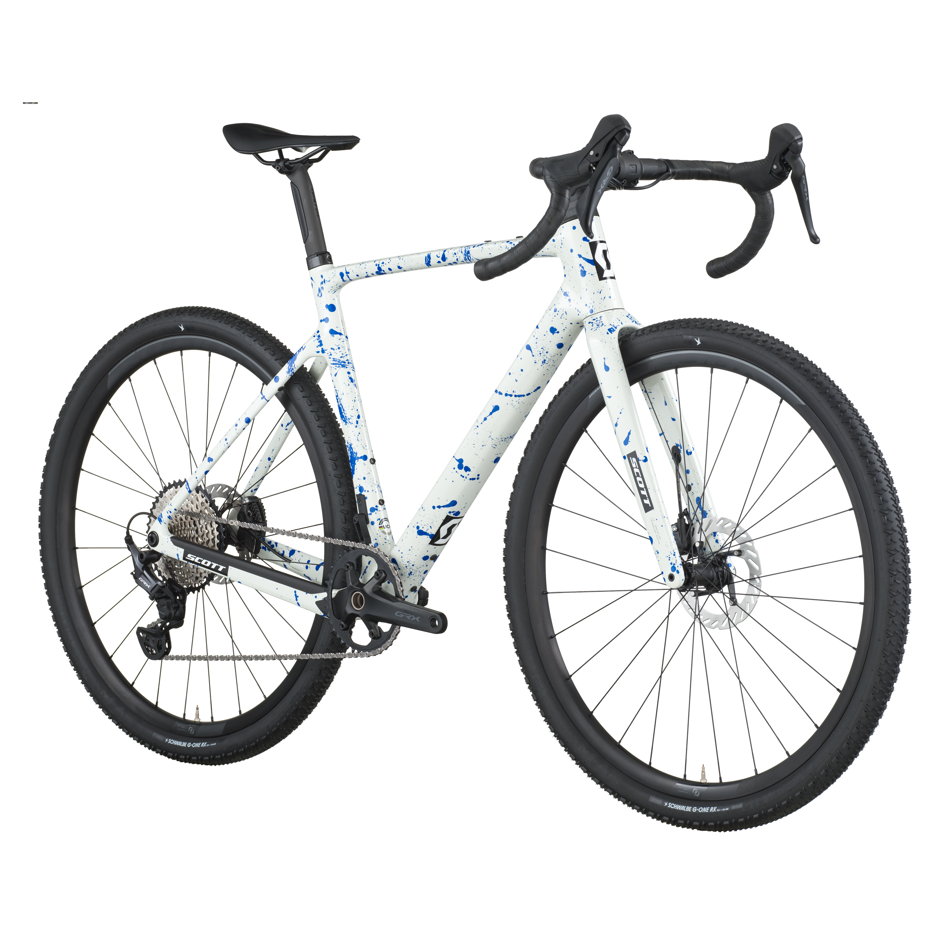 Scott Addict Gravel 30 blanc/bleu éclaboussé