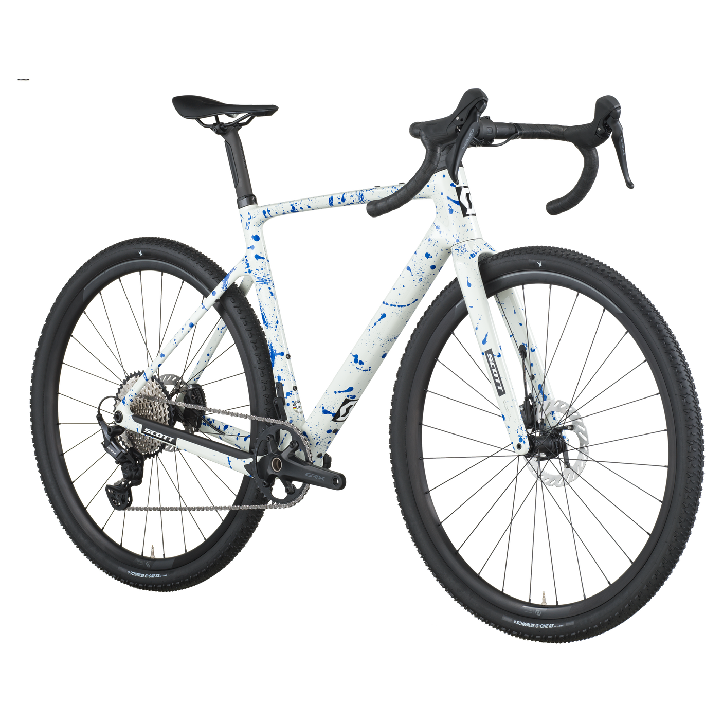 Scott Addict Gravel 30 blanc/bleu éclaboussé