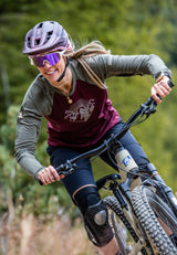 Zimtstern PureFlowz Shirt LS Femmes Windsor Wine/Dusty Olive
