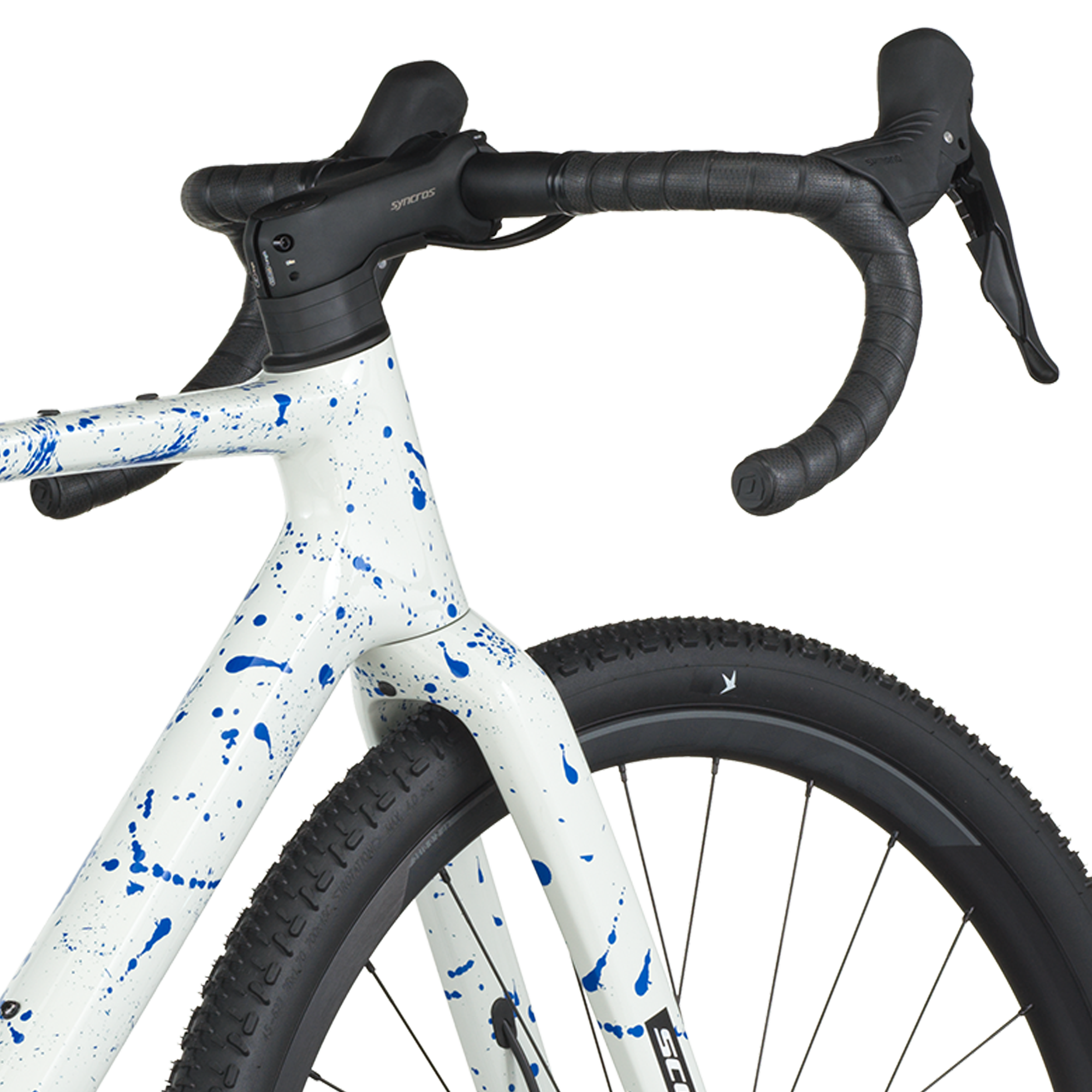 Scott Addict Gravel 30 blanc/bleu éclaboussé