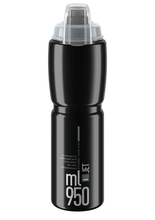 Bouteille d'eau Elite Jet Plus 950ml noir/gris logo