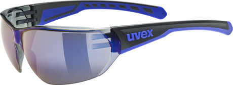 uvex Equate lunettes de vélo Noir-Bleu Mat / Miroir Bleu
