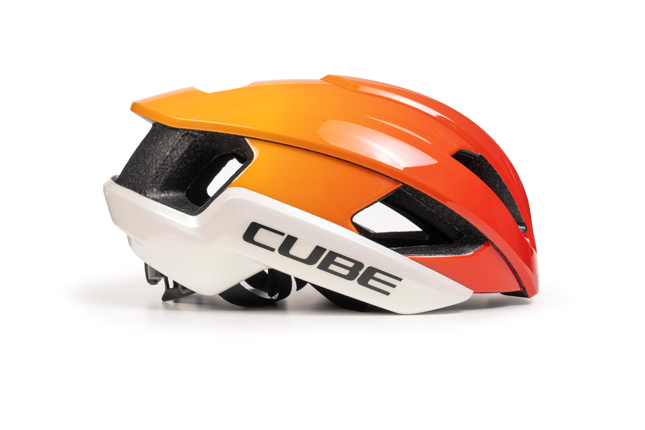 Cube Casque HERON Teamline blanc'n'orange
