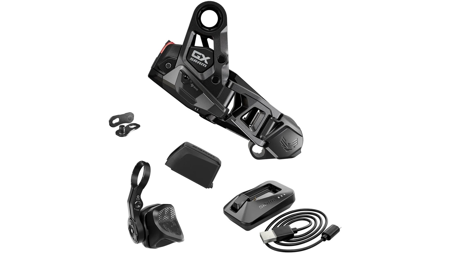 Kit de mise à niveau SRAM GX AXS Eagle T-Type 12 vitesses incluant batterie, corps de dérailleur, POD Rocker, chargeur, Chainlink