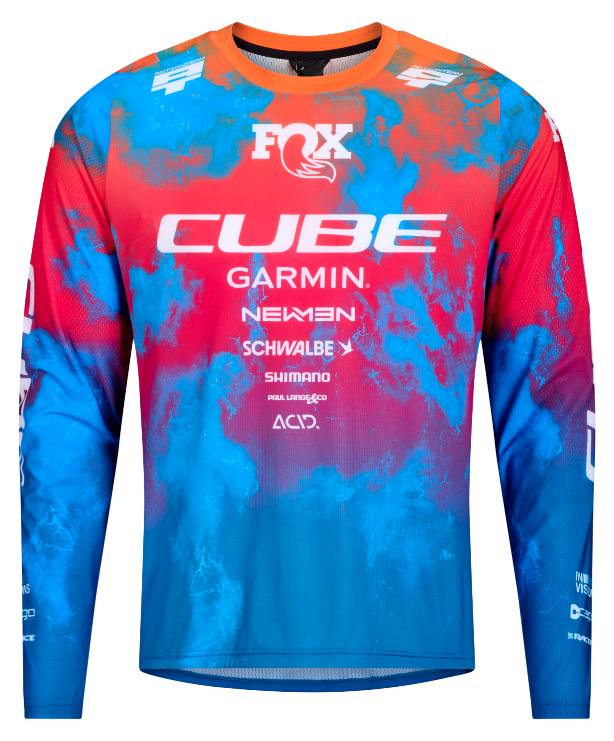 Cube maillot VTT X Actionteam manches longues blue´n´pink´n´orange