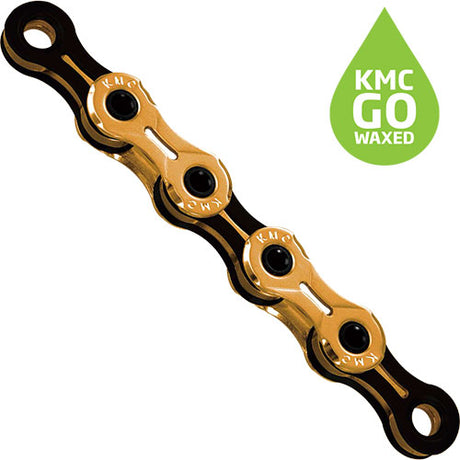 KMC X11SL Ti-N chaîne 11 vitesses 118 maillons cirée or/noir