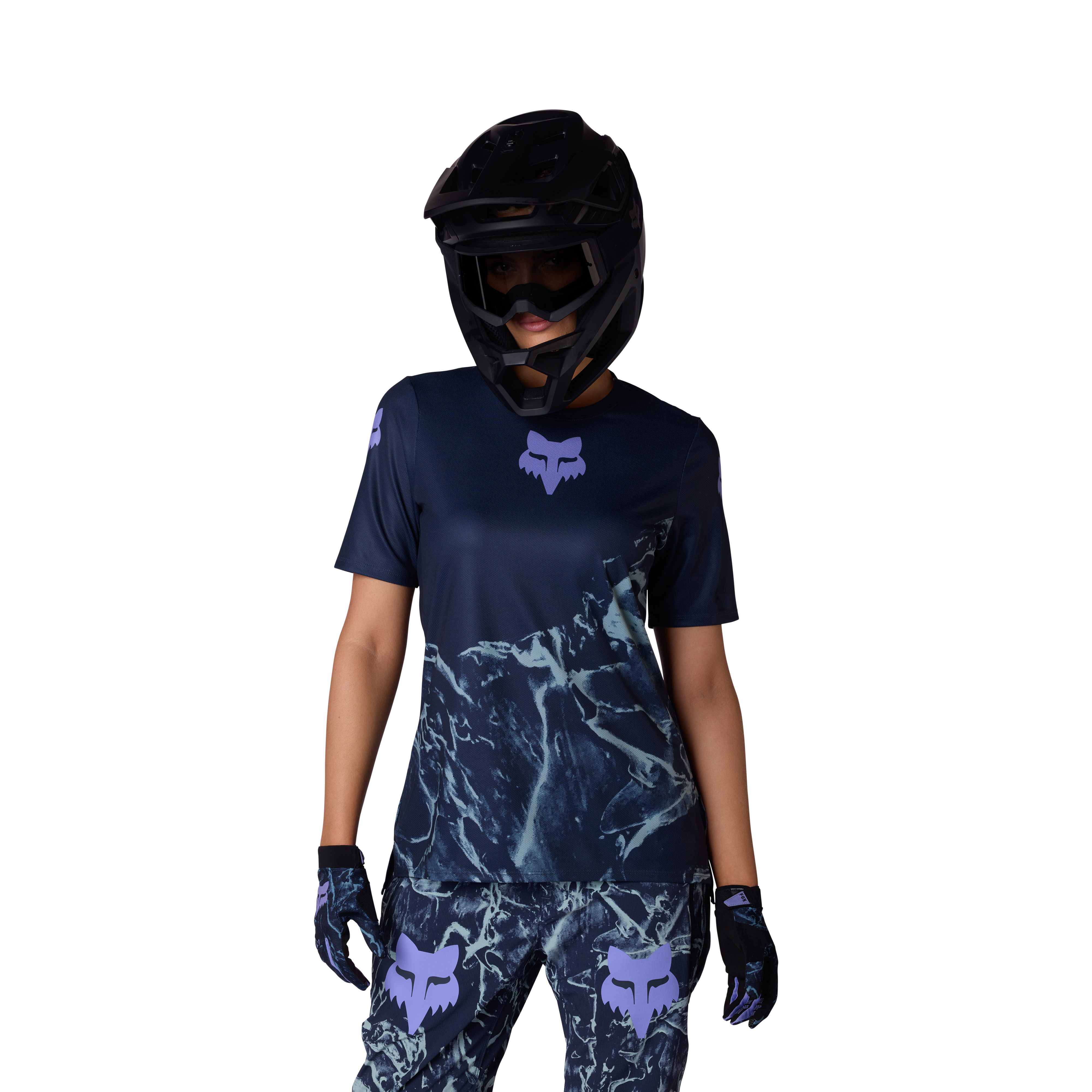 Fox W Ranger SS Maillot Img Print Bleu Arctique