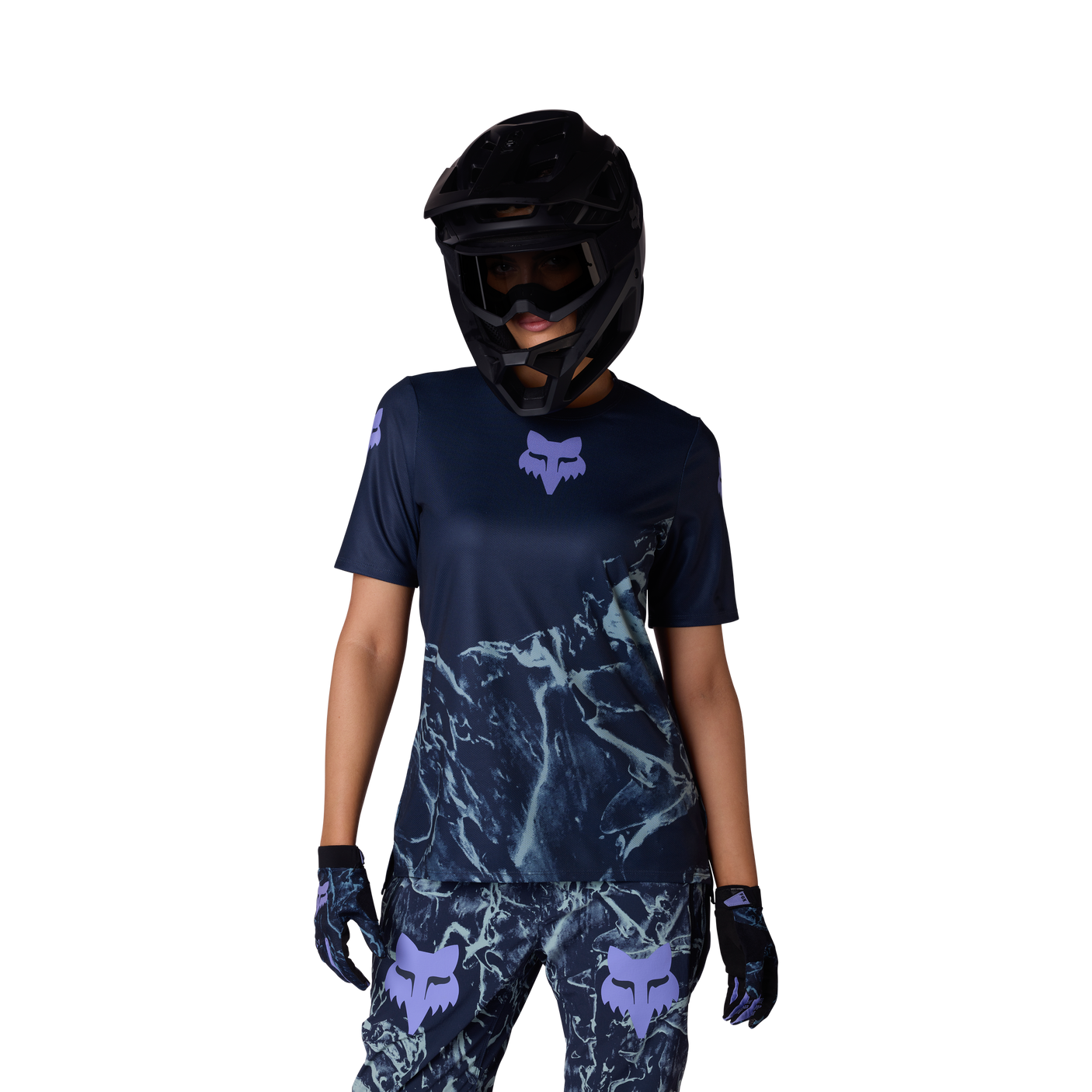 Fox W Ranger SS Maillot Img Print Bleu Arctique