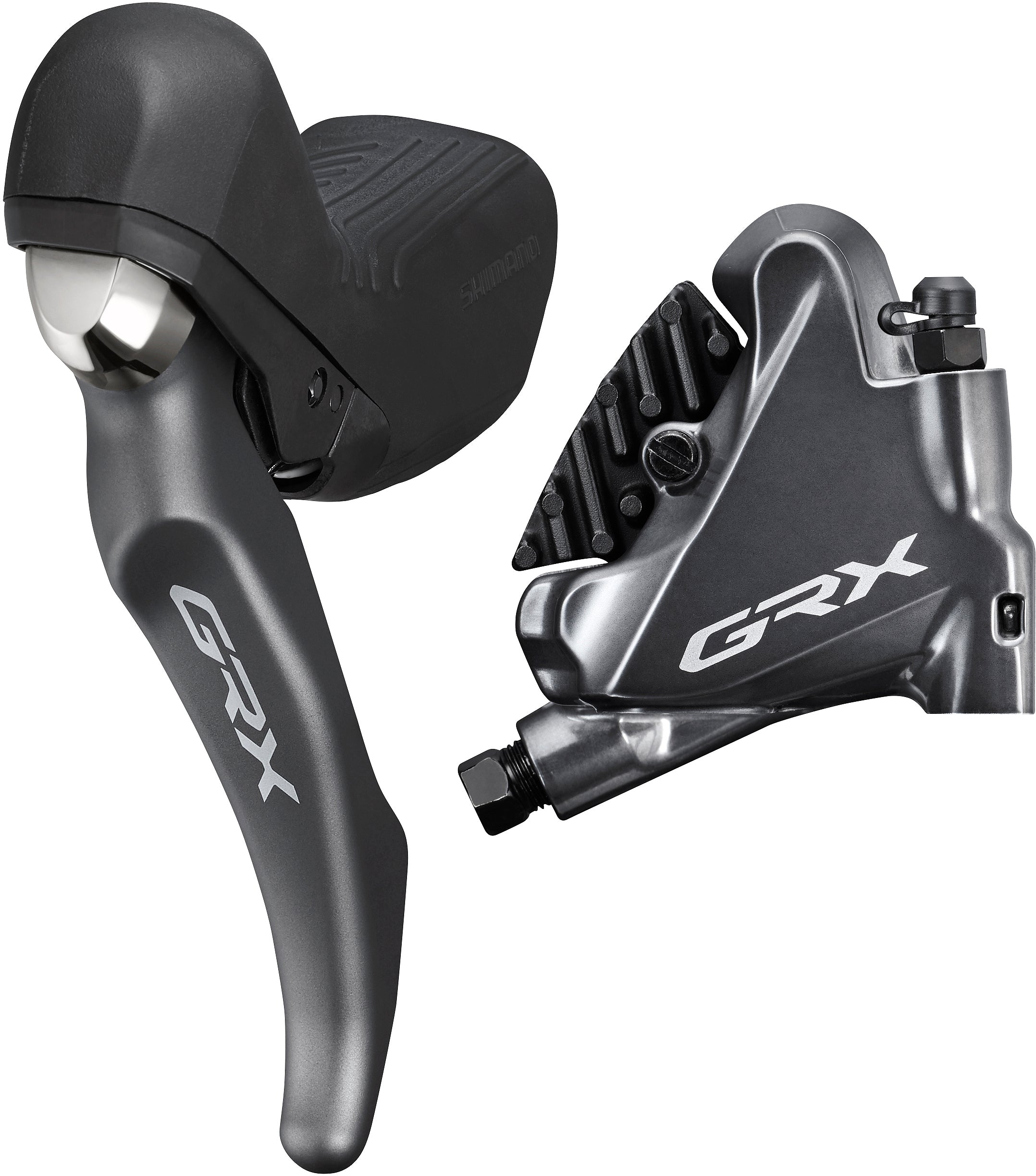 Shimano GRX ST-RX810/BR-RX810 Set de freins à disque avant Flat Mount 2 vitesses gris/noir