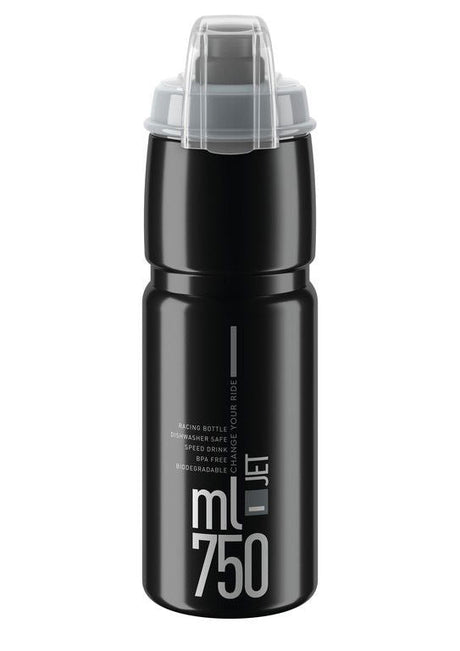 Bouteille d'eau Elite Jet Plus 750ml noir/gris logo