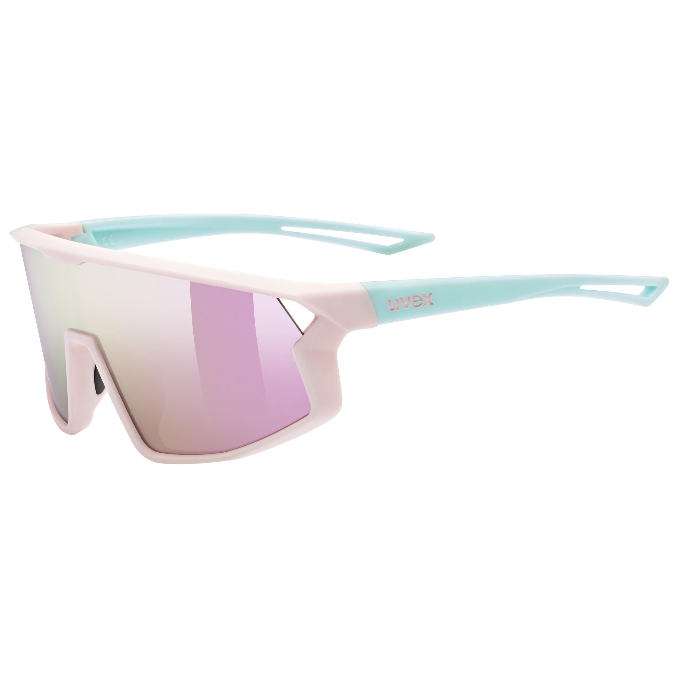 uvex Skyryse Jr. Lunettes de vélo Rose-Vert Mat / Miroir Rose