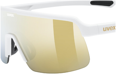 uvex Dyrt Lunettes de vélo Blanc Mat / Miroir Or
