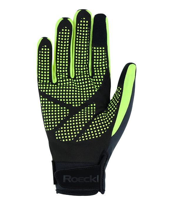 Robe Gants Roeckl Rapallo Noir/Jaune Fluo