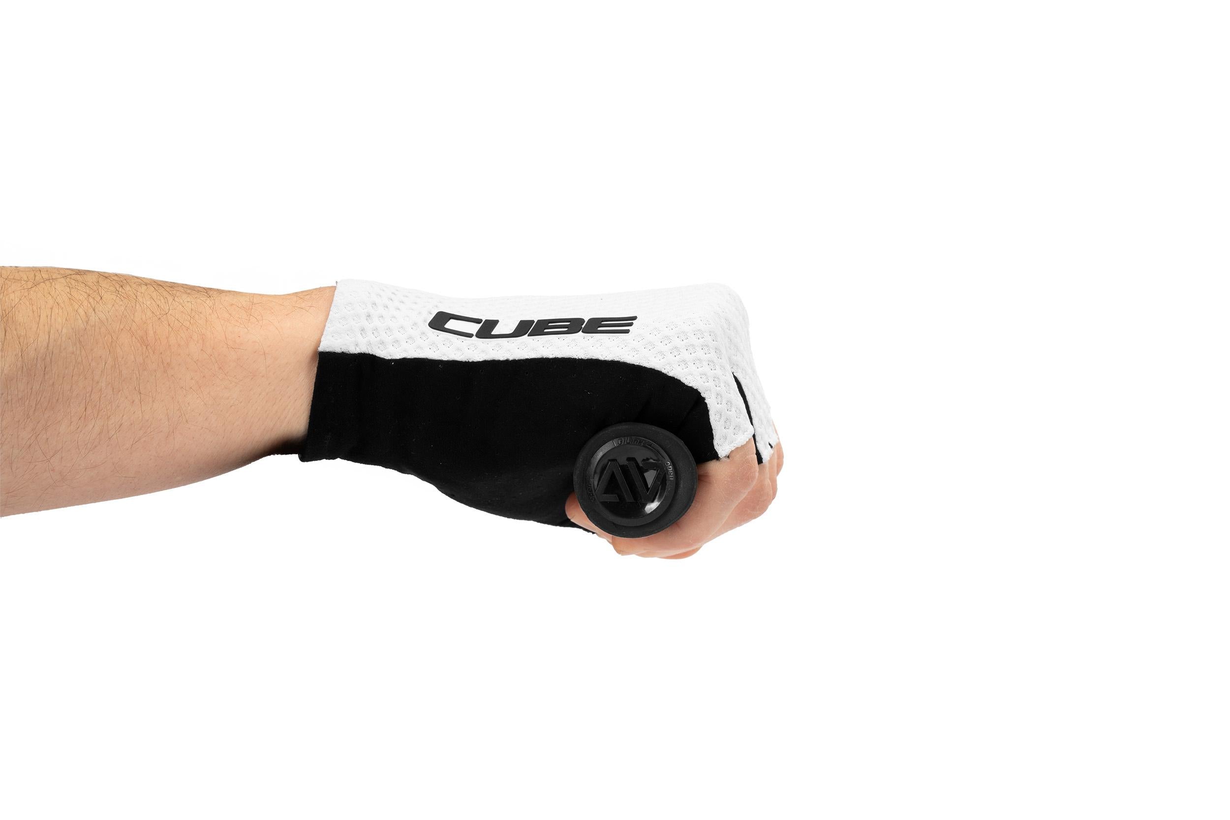 CUBE Gants Race doigt court blanc