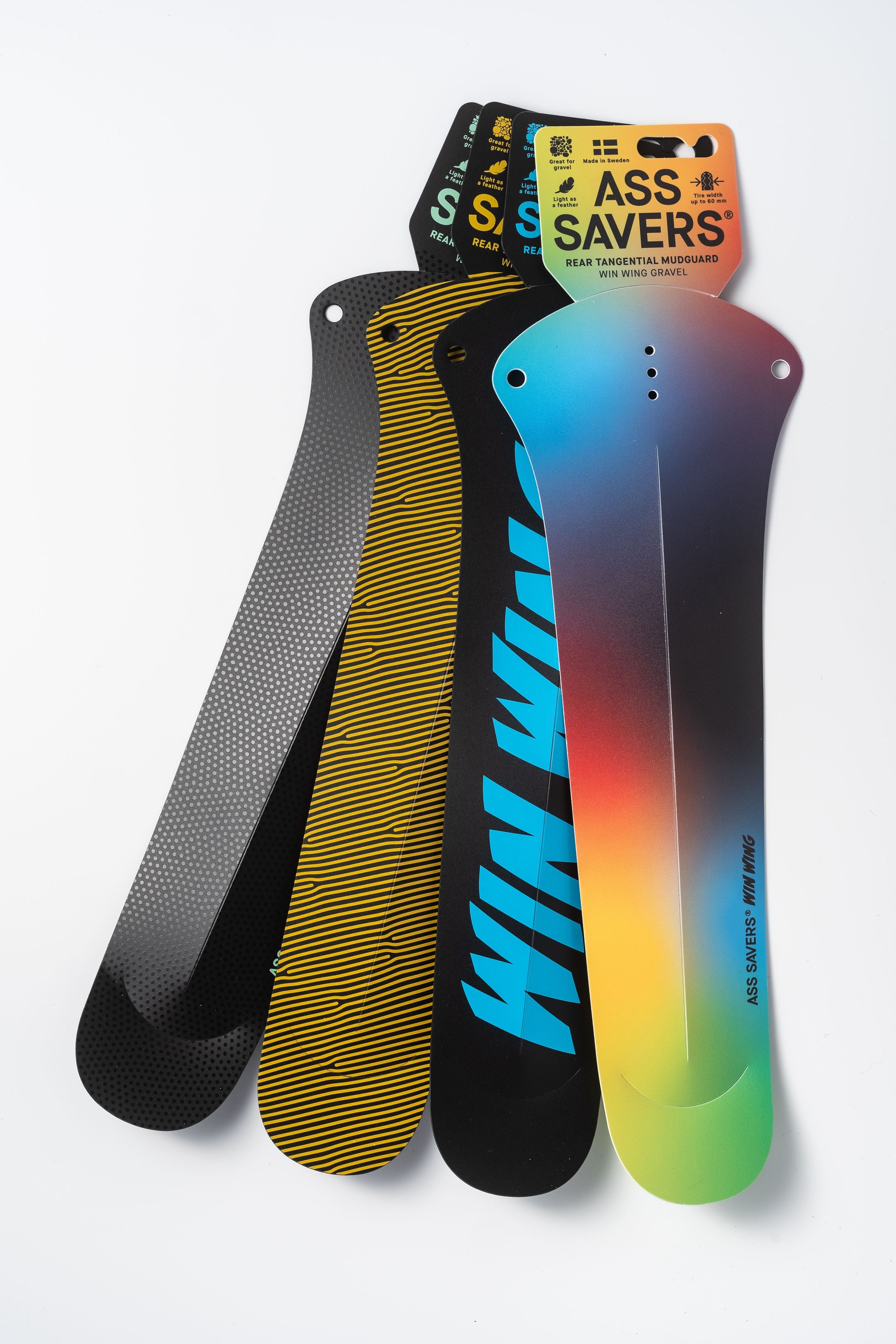 Ass Savers WGS-2 Win Wing Garde-boue arrière Gravel noir à pois