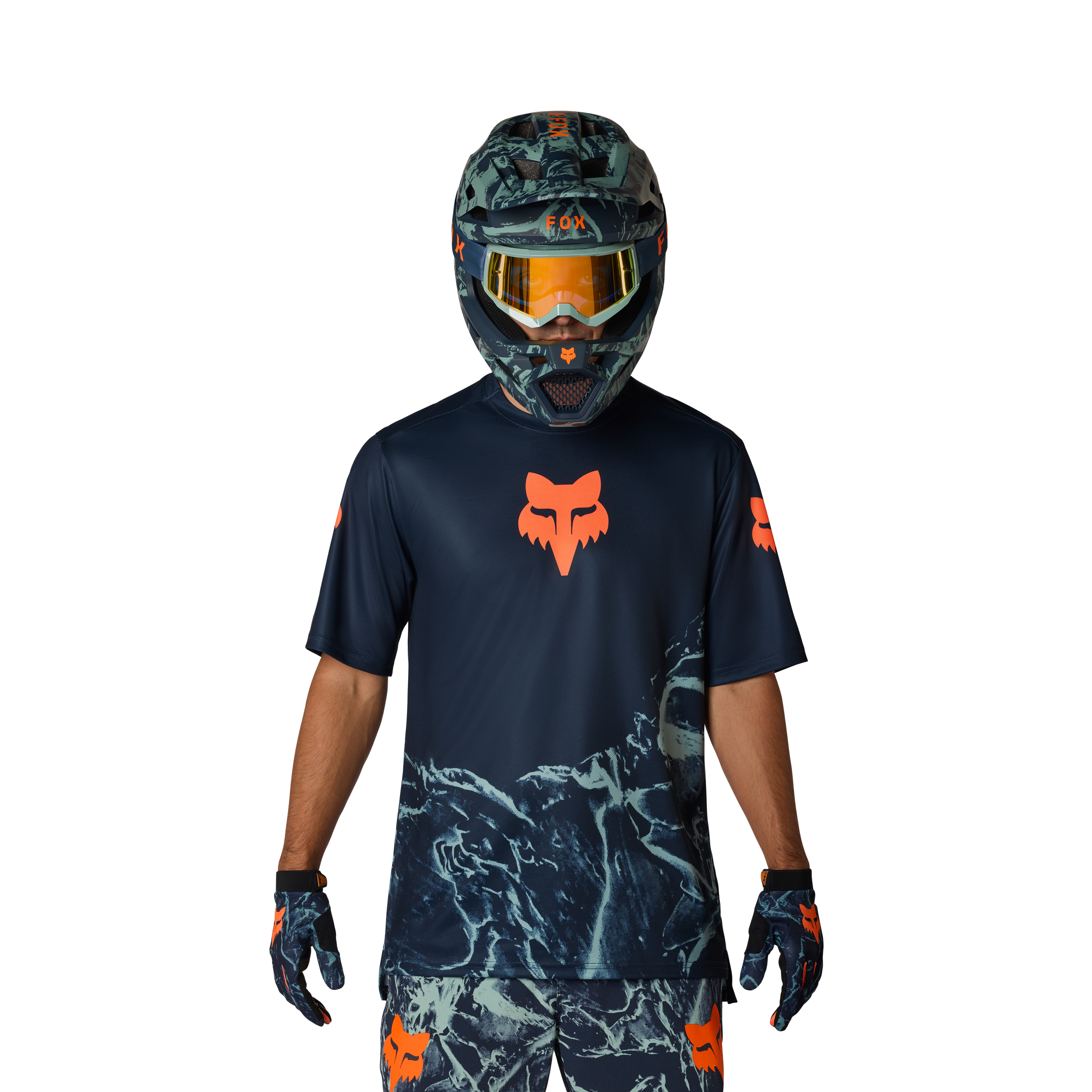 Fox Ranger SS Maillot Img Print Bleu Arctique