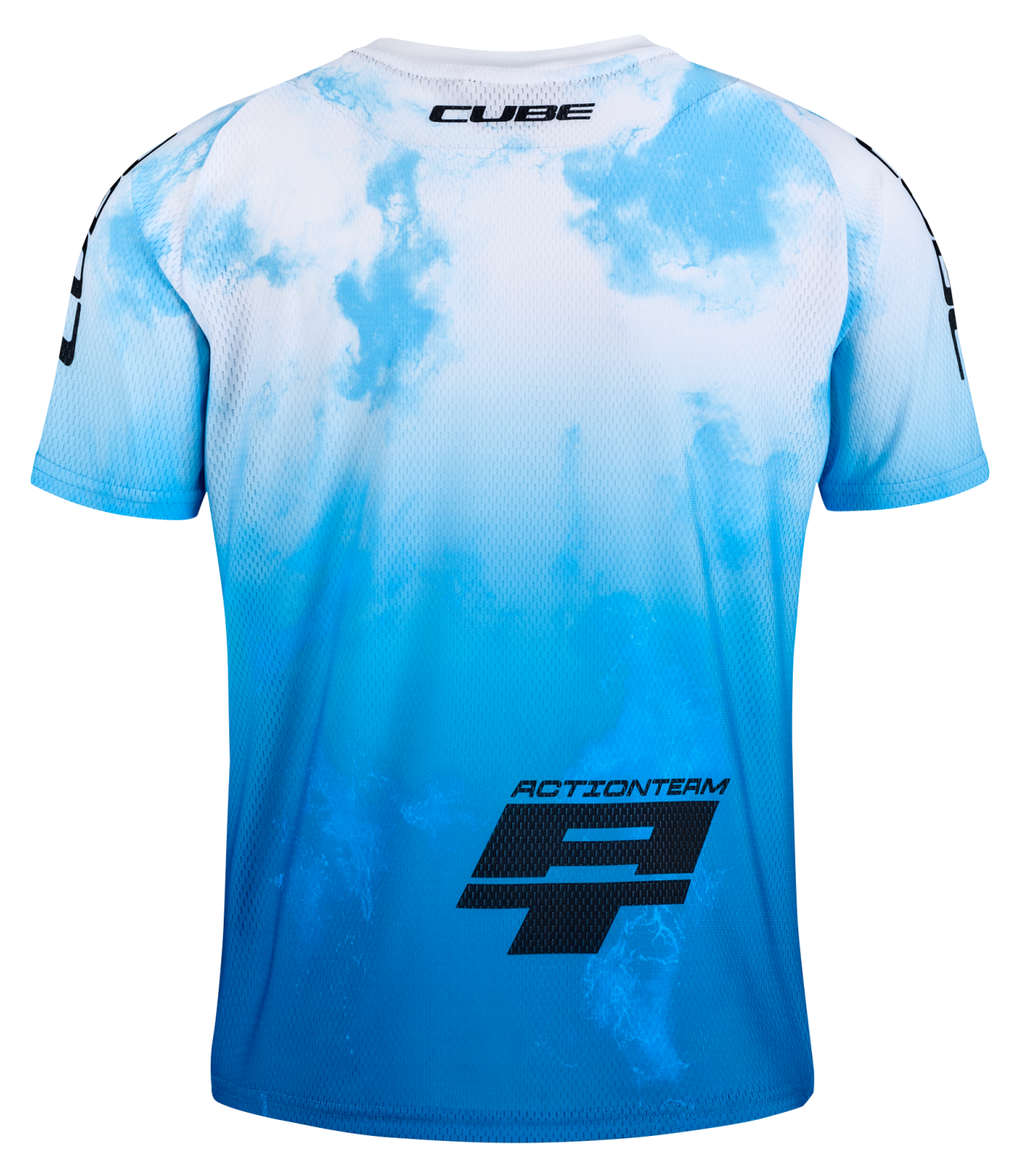 CUBE MTB Maillot ROOKIE X Actionteam manches courtes topas bleu