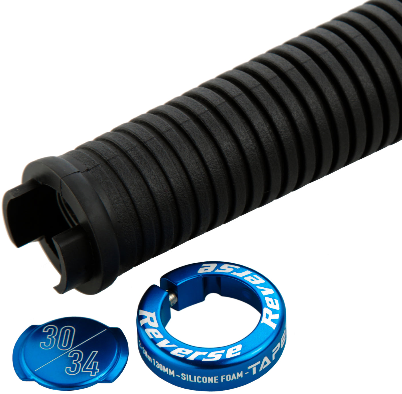 Poignées Reverse Taper Ø30mm noir/bleu