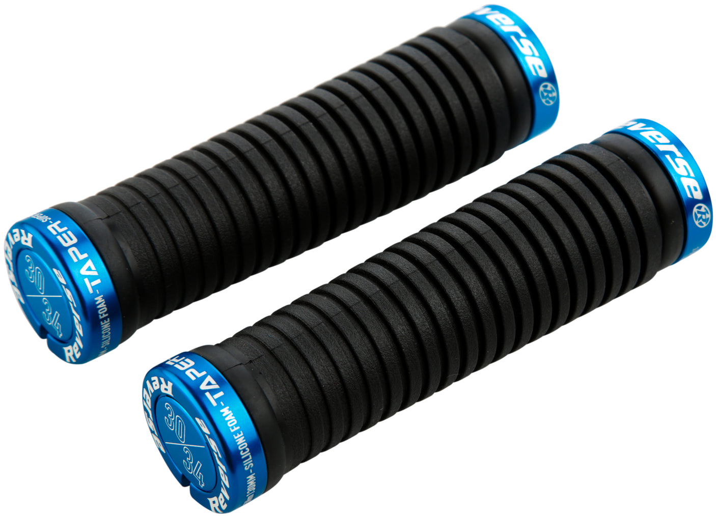 Poignées Reverse Taper Ø30mm noir/bleu