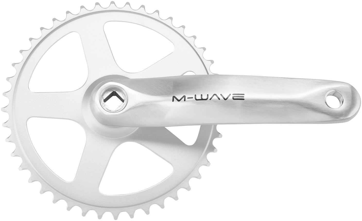 M-Wave Kurbelgarnitur 1-fach 44 Zähne Aluminium/Stahl silber