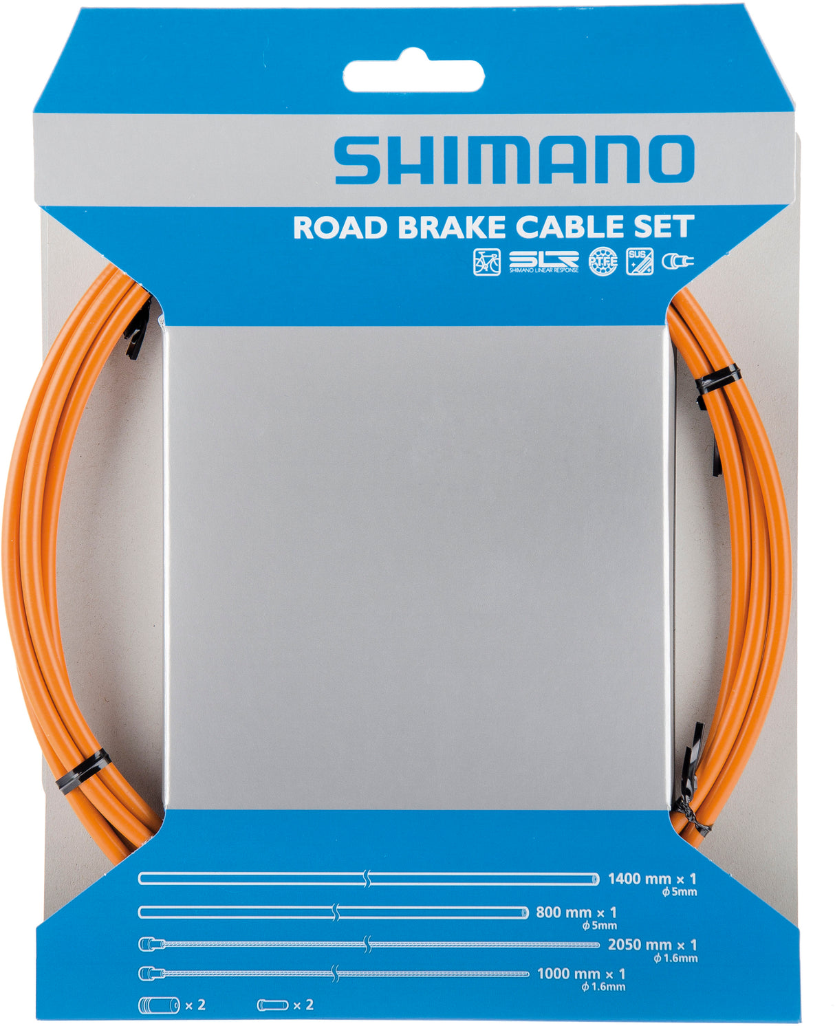 Jeu de câbles de frein Shimano Road avec revêtement SIL-TEC orange