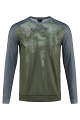 CUBE ATX maillot col rond TM manches longues olive´n´grey homme