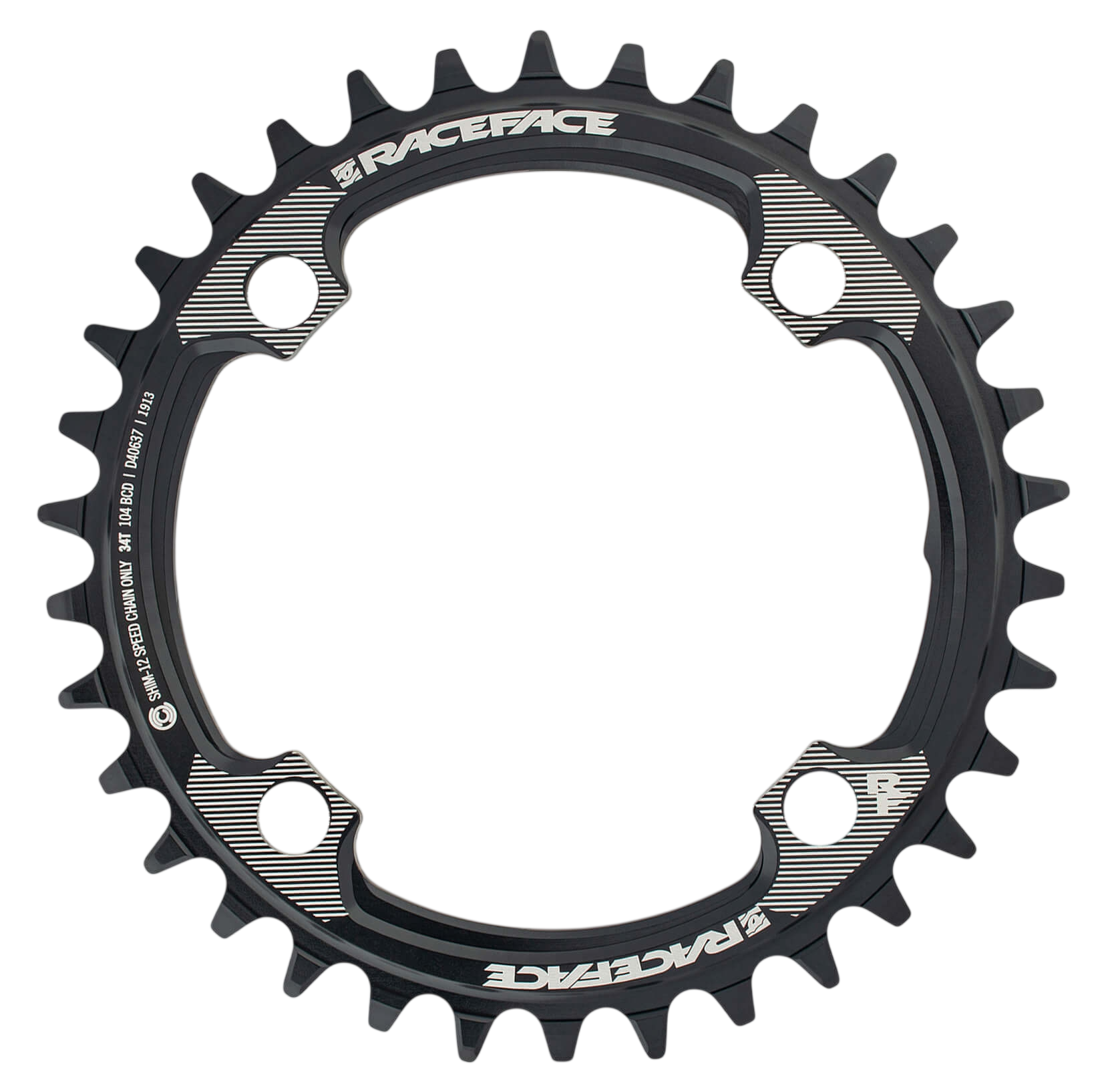Race Face Narrow Wide plateau 104BCD 4 trous Shimano 12 vitesses black