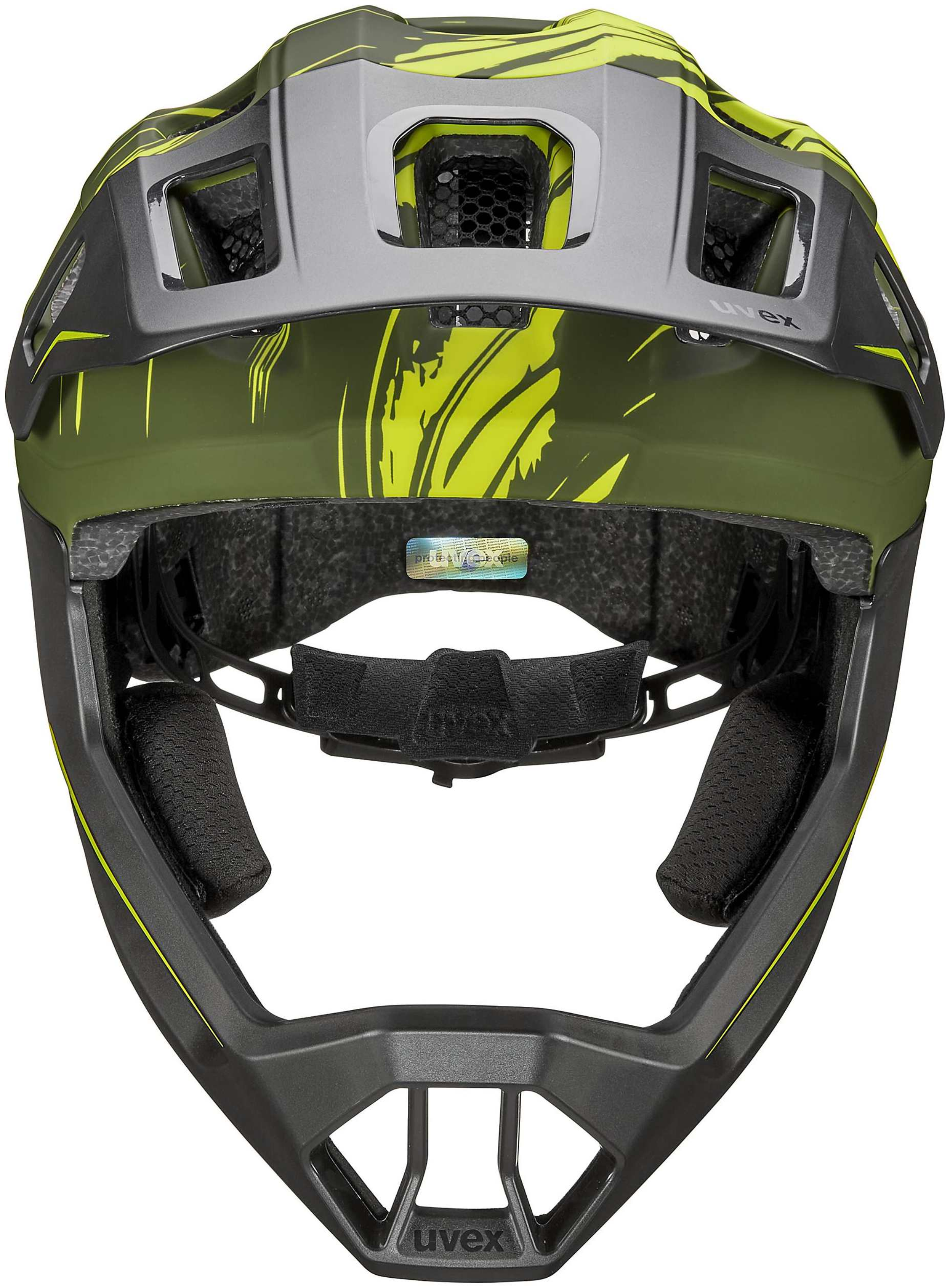 uvex React Jr. Casque intégral enfant Olive foncé mat