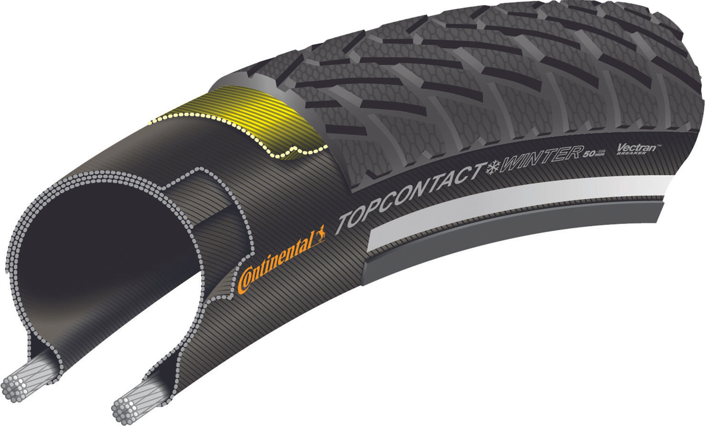 Continental Top CONTACT Winter II Pneu souple Premium 28" Reflex