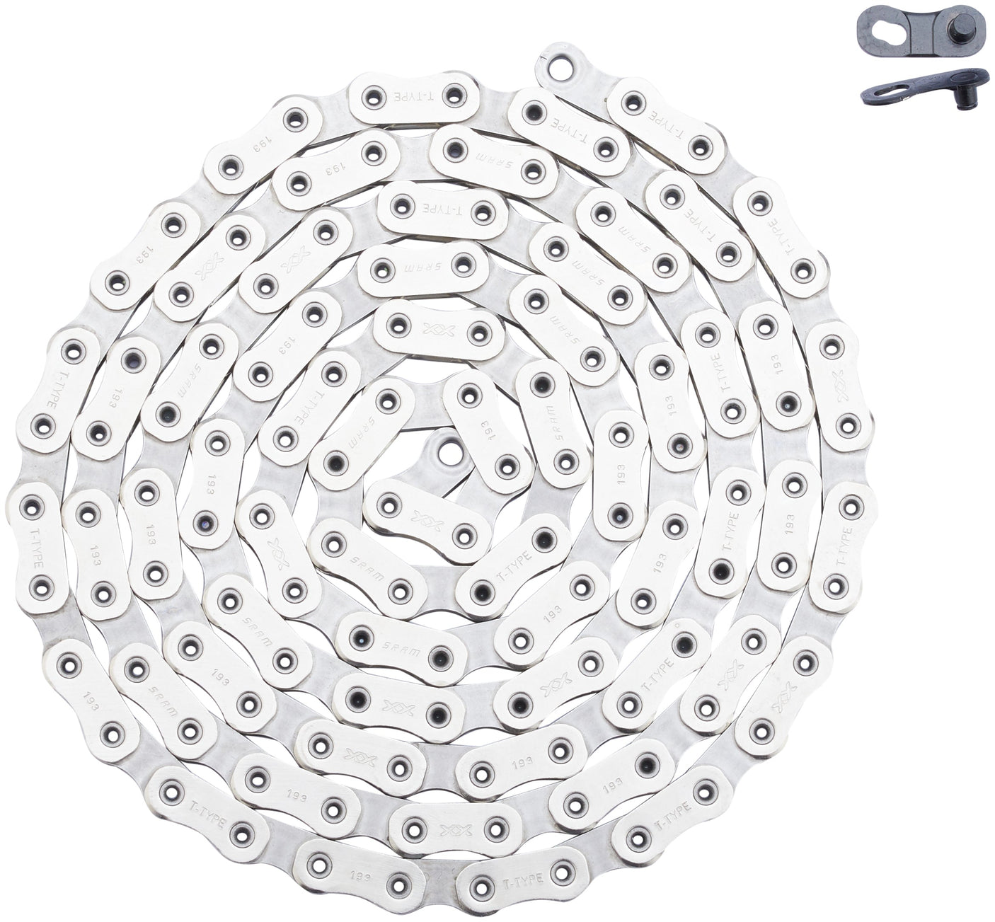 SRAM XX Eagle T-Type chaîne 12 vitesses 126 maillons incluant PowerLock argenté