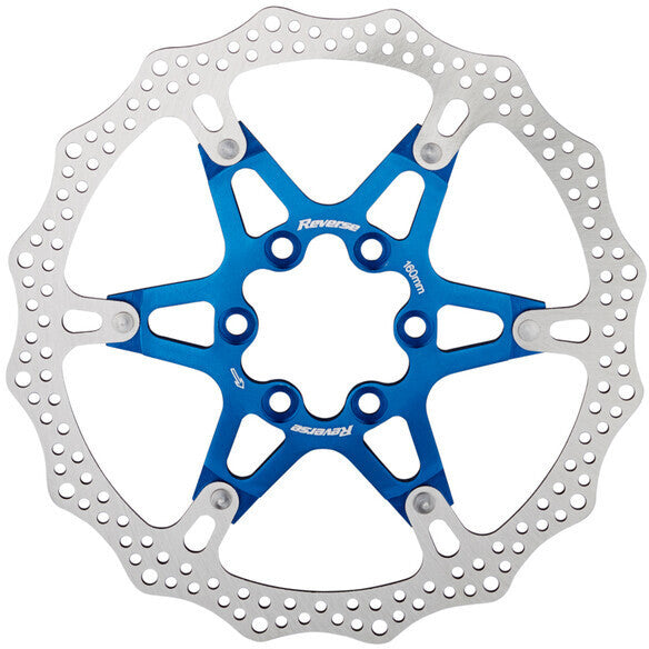 Disque de frein Reverse 6 trous aluminium/acier bleu