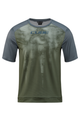 CUBE ATX maillot ras du cou TM manches courtes olive´n´grey homme