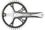 M-Wave Single Speed Kurbelgarnitur 44 Zähne Alu poliert silber/schwarz