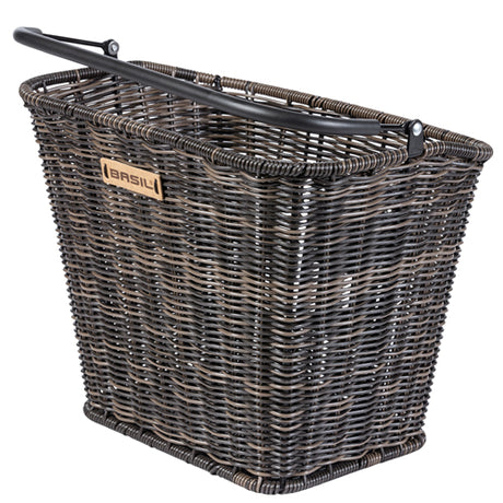 Basil Bremen Panier de guidon en rotin aspect brun