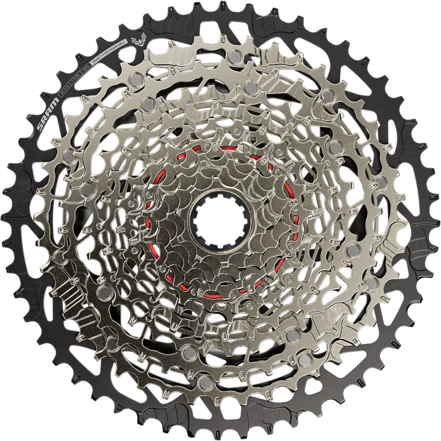 SRAM XS-1270 Transmission cassette 12 vitesses argent argent/noir