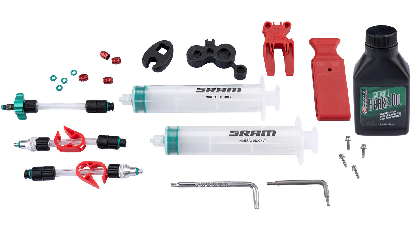 Kit de purge SRAM standard (huile minérale) incl. huile minérale Maxima pour DB8/Maven transparent/vert