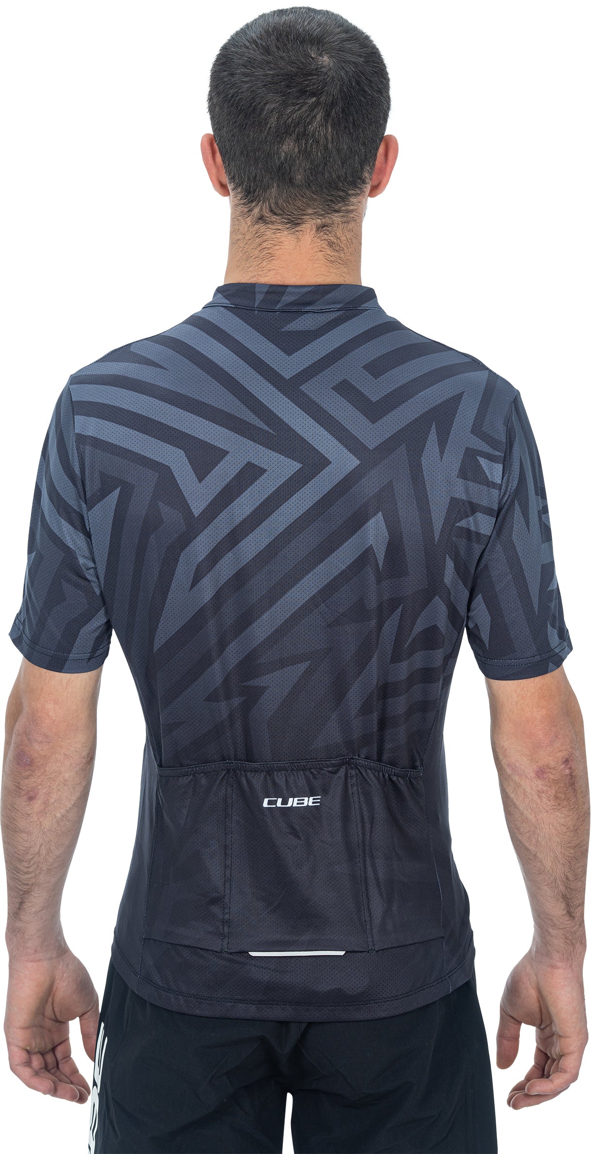 CUBE ATX maillot full zip CMPT manches courtes noir´n´gris