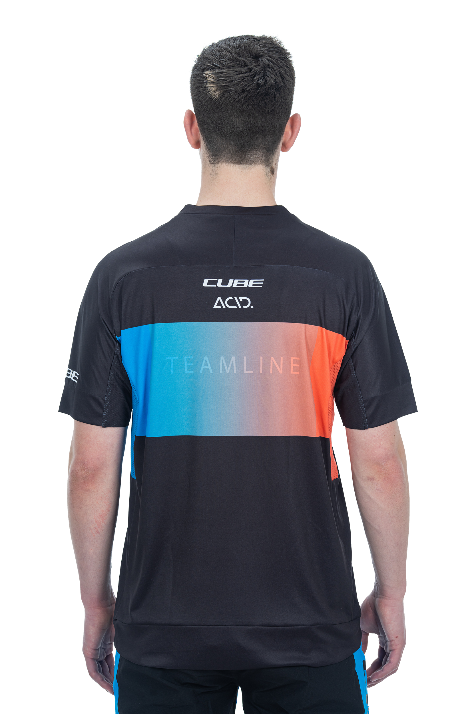 CUBE TEAMLINE maillot col rond manches courtes noir´n´bleu´n´rouge