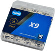 KMC X9 chaîne 9 vitesses argent/gris 114 maillons