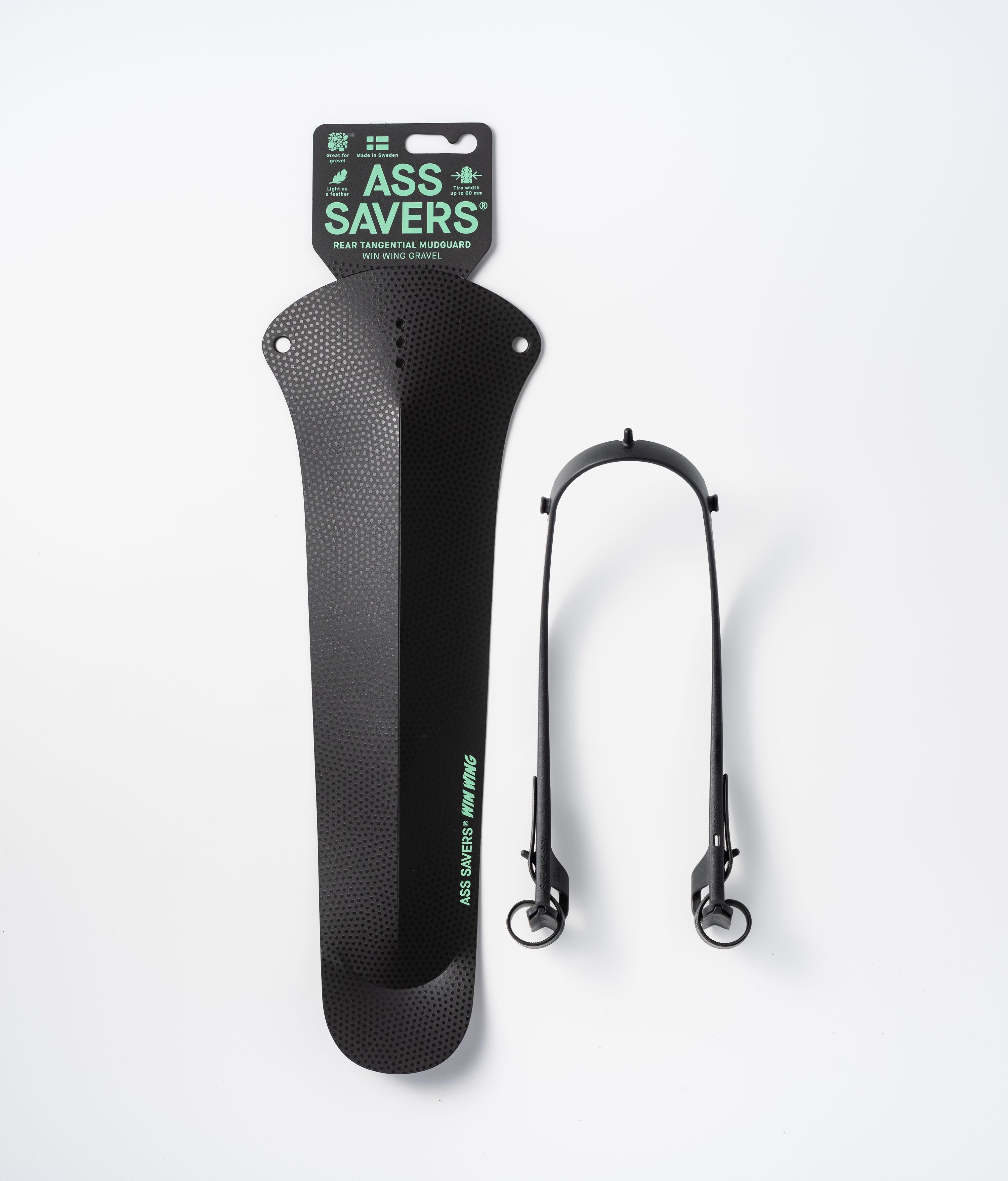 Ass Savers WGS-2 Win Wing Garde-boue arrière Gravel noir à pois