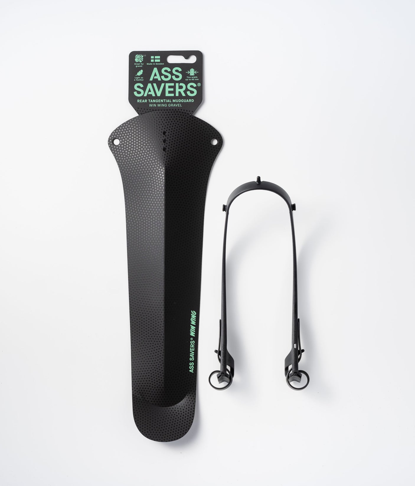 Ass Savers WGS-2 Win Wing Garde-boue arrière Gravel noir à pois