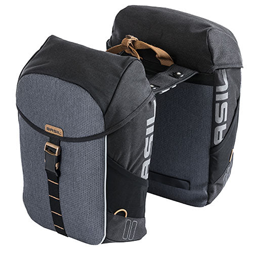 Basil Sacoche double MILES MIK 2.0 34 litres noir/gris