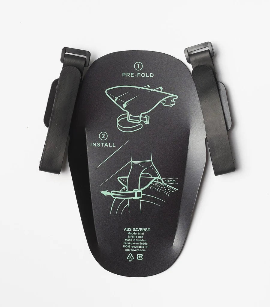Ass Savers Mudder Mini garde-boue noir