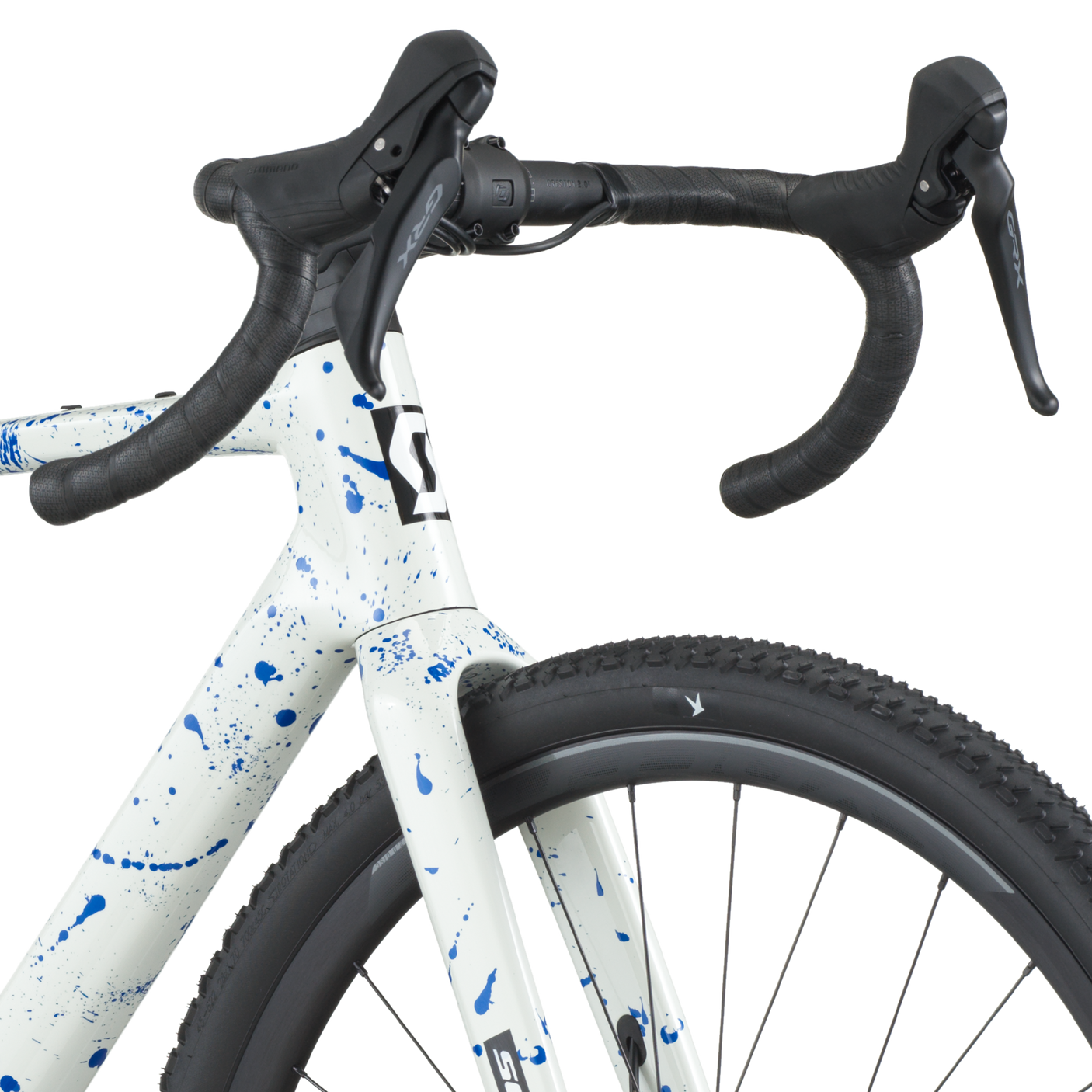 Scott Addict Gravel 30 blanc/bleu éclaboussé