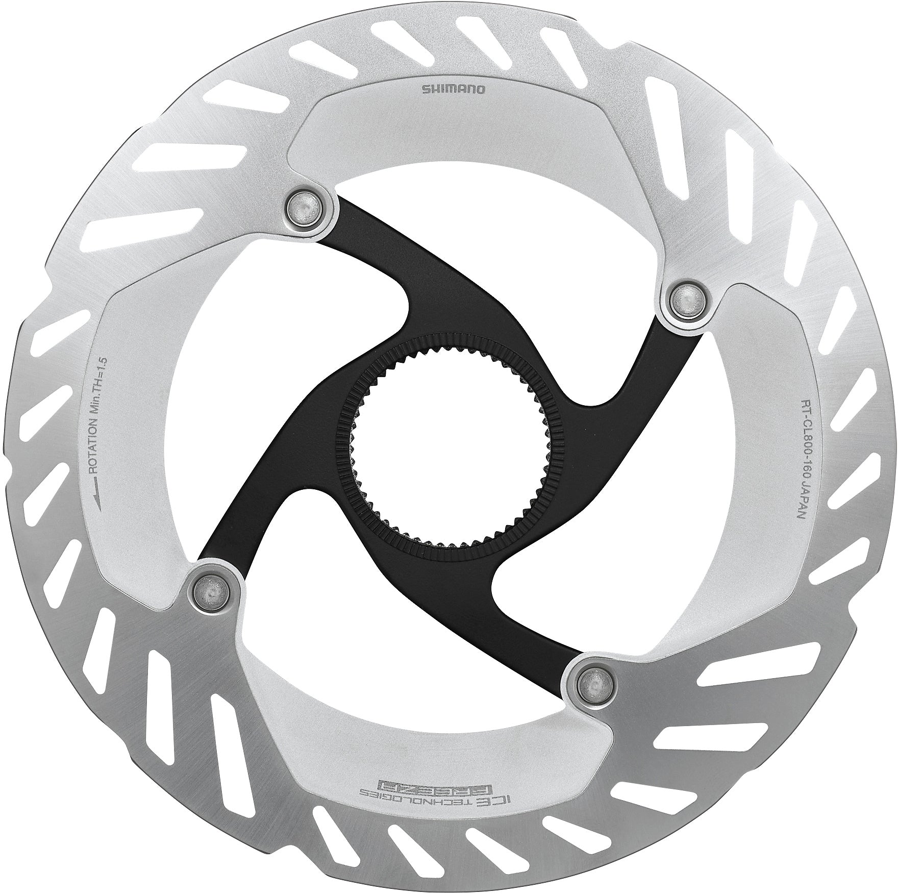 Disque de frein Shimano RT-CL800 Centerlock avec bague de serrage à denture intérieure, 160mm