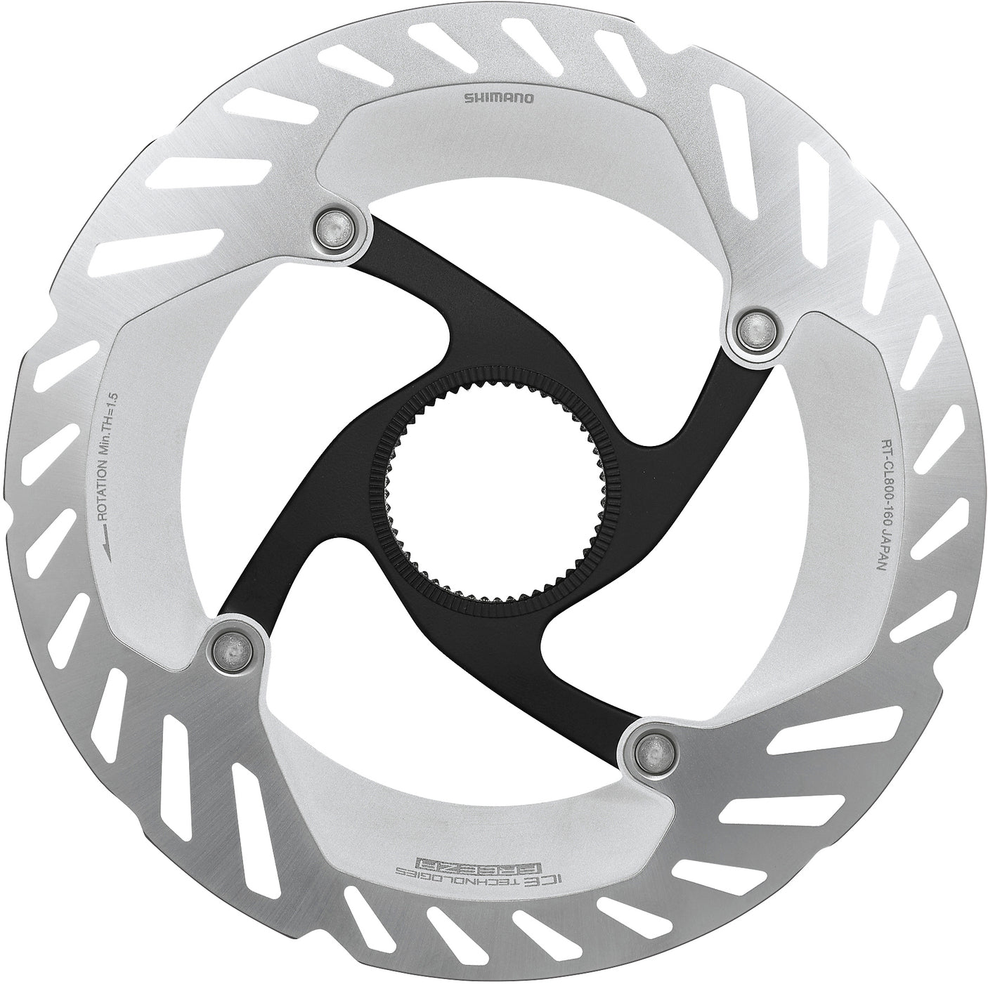 Disque de frein Shimano RT-CL800 Centerlock avec bague de serrage à denture intérieure, 160mm