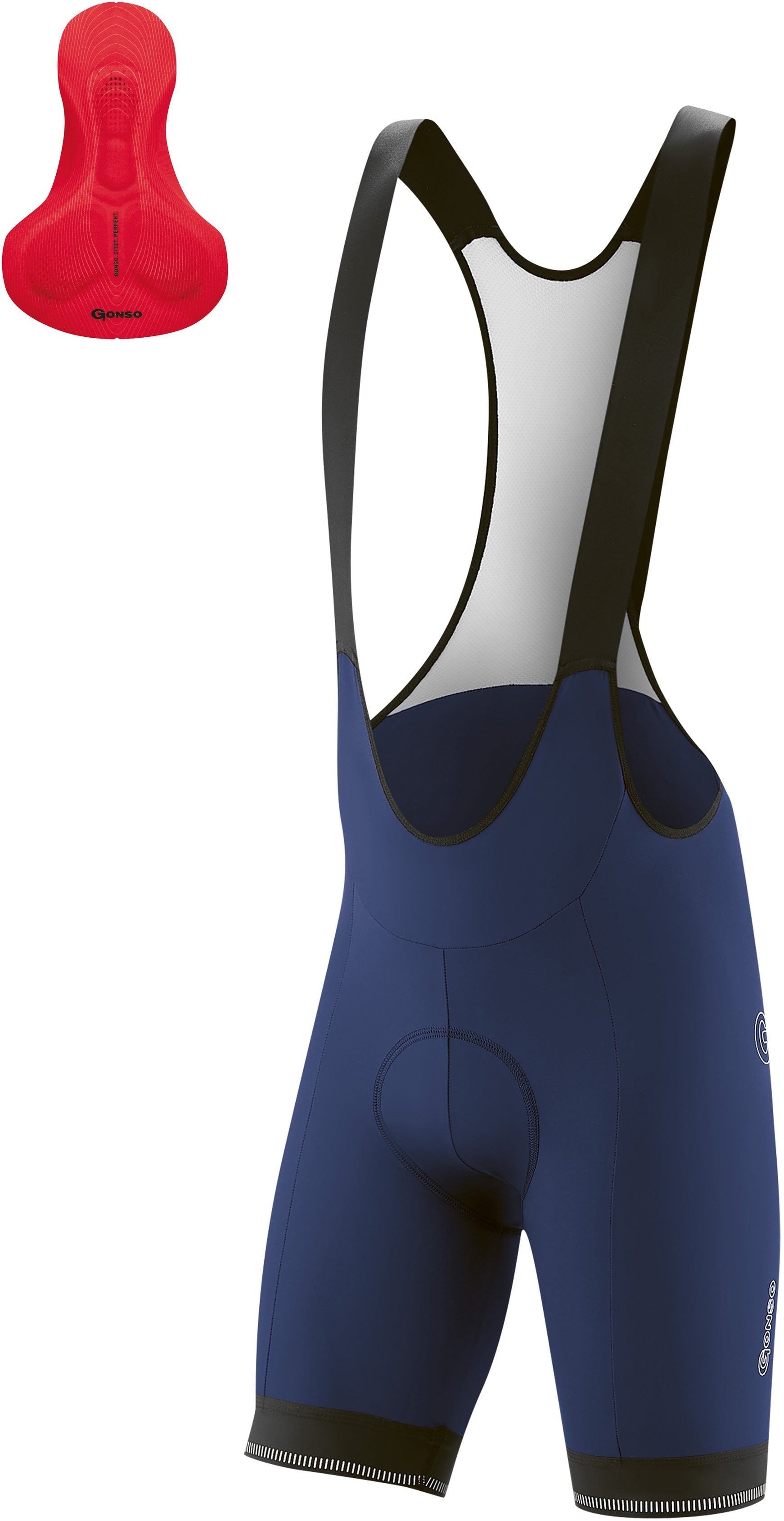 Gonso Sitivo cuissard à bretelles avec rembourrage fixe pour homme etheral blu/fire